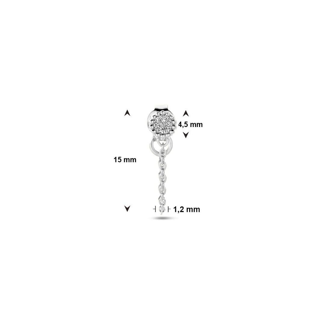 Ohrstecker pro Stück Zirkonia Silber rhodiniert