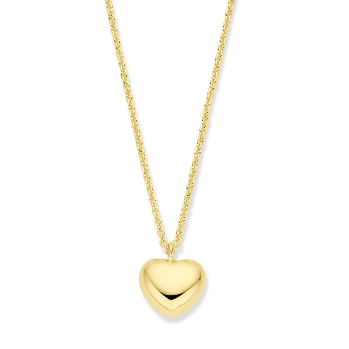 Collier mit herzförmigem Anhänger aus vergoldetem Silber, 1,5 mm, 40 + 5 cm lang