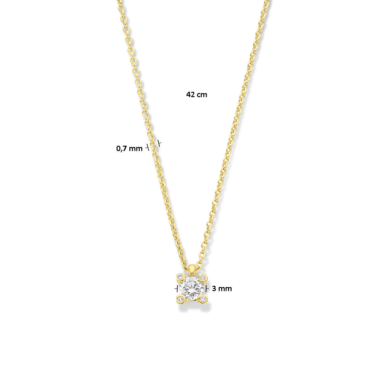 Diamanthalskette 42 cm 0,11 ct H SI 14 K Gelbgold