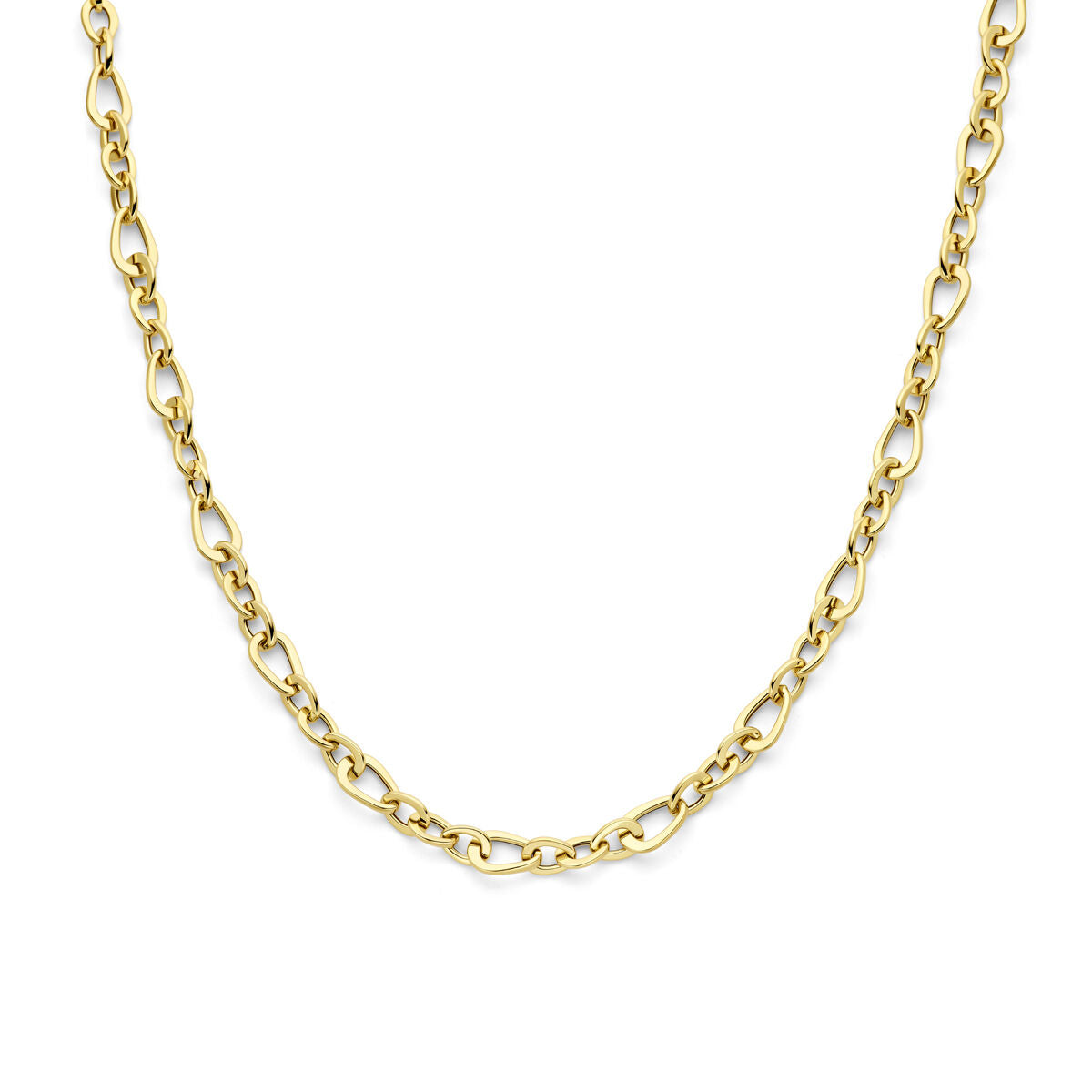 Collier aus 14K Gelbgold mit ovalen Gliedern, 45 cm lang