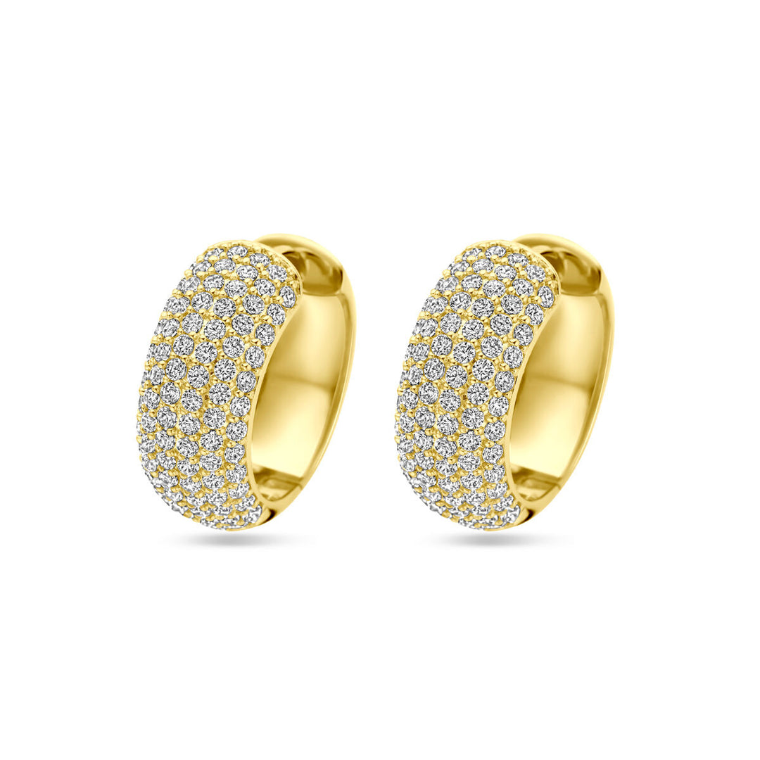 klapoorringen zirkonia 20,5 mm 1 micron zilver verguld (geel)