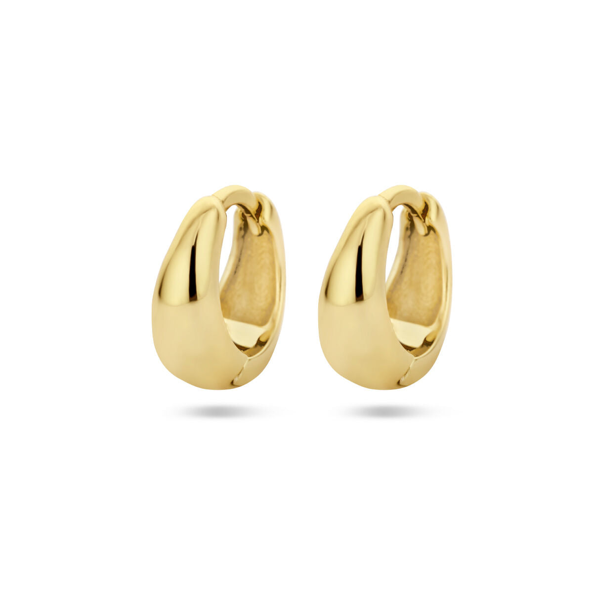 Klapp-Ohrringe aus 1 Mikron vergoldetem Silber in Gelbgold mit glänzender Oberfläche