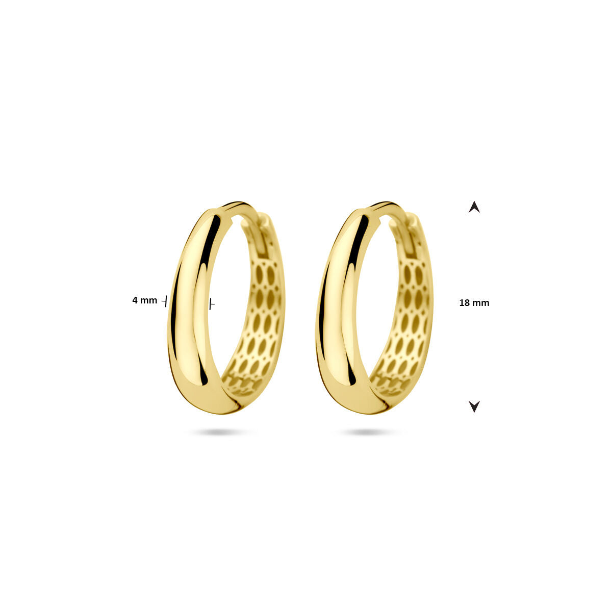 Klappcreolen 18 mm 14K Gelbgold