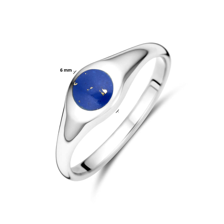 Ring Lapislazuli, Silber rhodiniert
