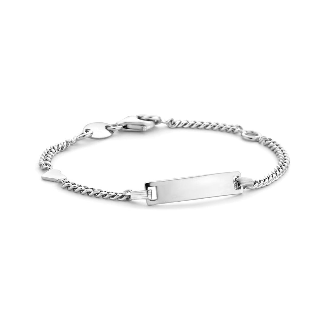 Gravurarmband Herzplättchen 4,2 mm 9 - 11 cm Silber rhodiniert
