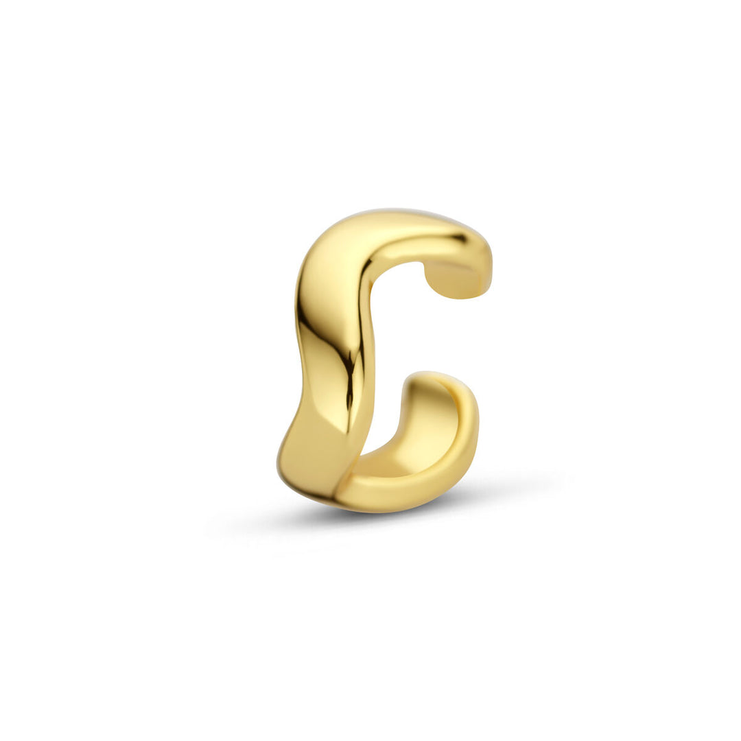 Verguld zilveren ear cuff – verfijnd gouden detail zonder piercing