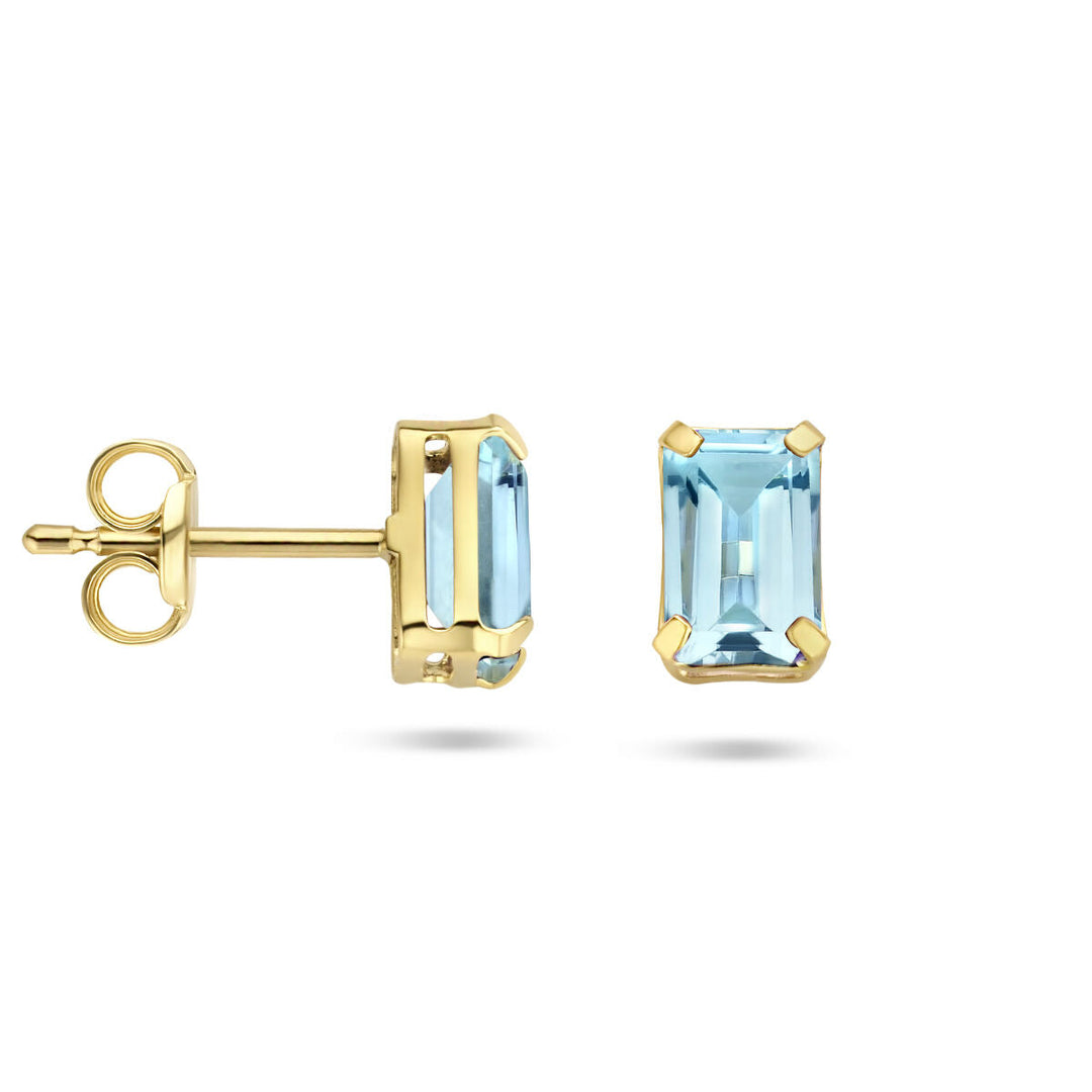 Ohrstecker Blautopas 14K Gelbgold