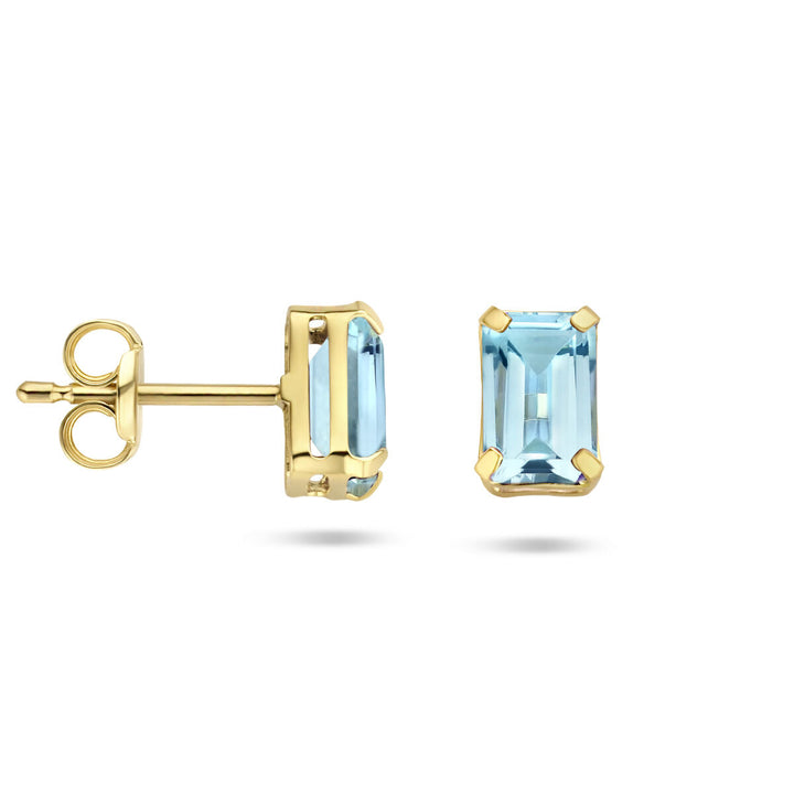 Ohrstecker Blautopas 14K Gelbgold