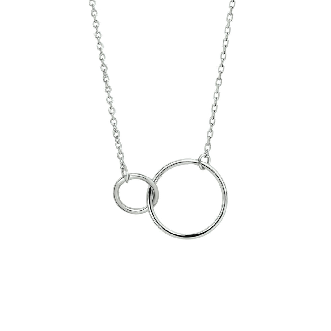Halskette Kreise 41 + 4 cm Silber rhodiniert