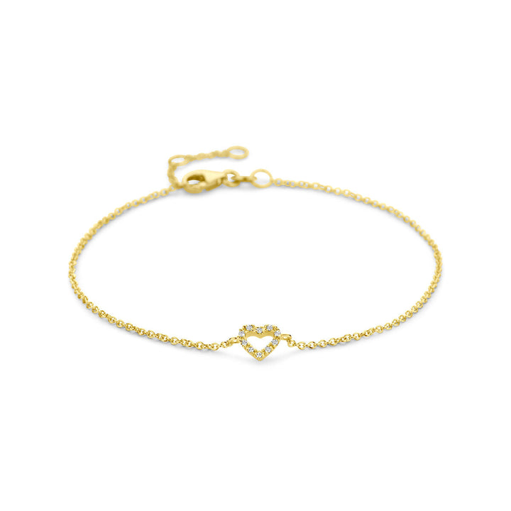 Goldarmband Damen Herz und Diamant 14K