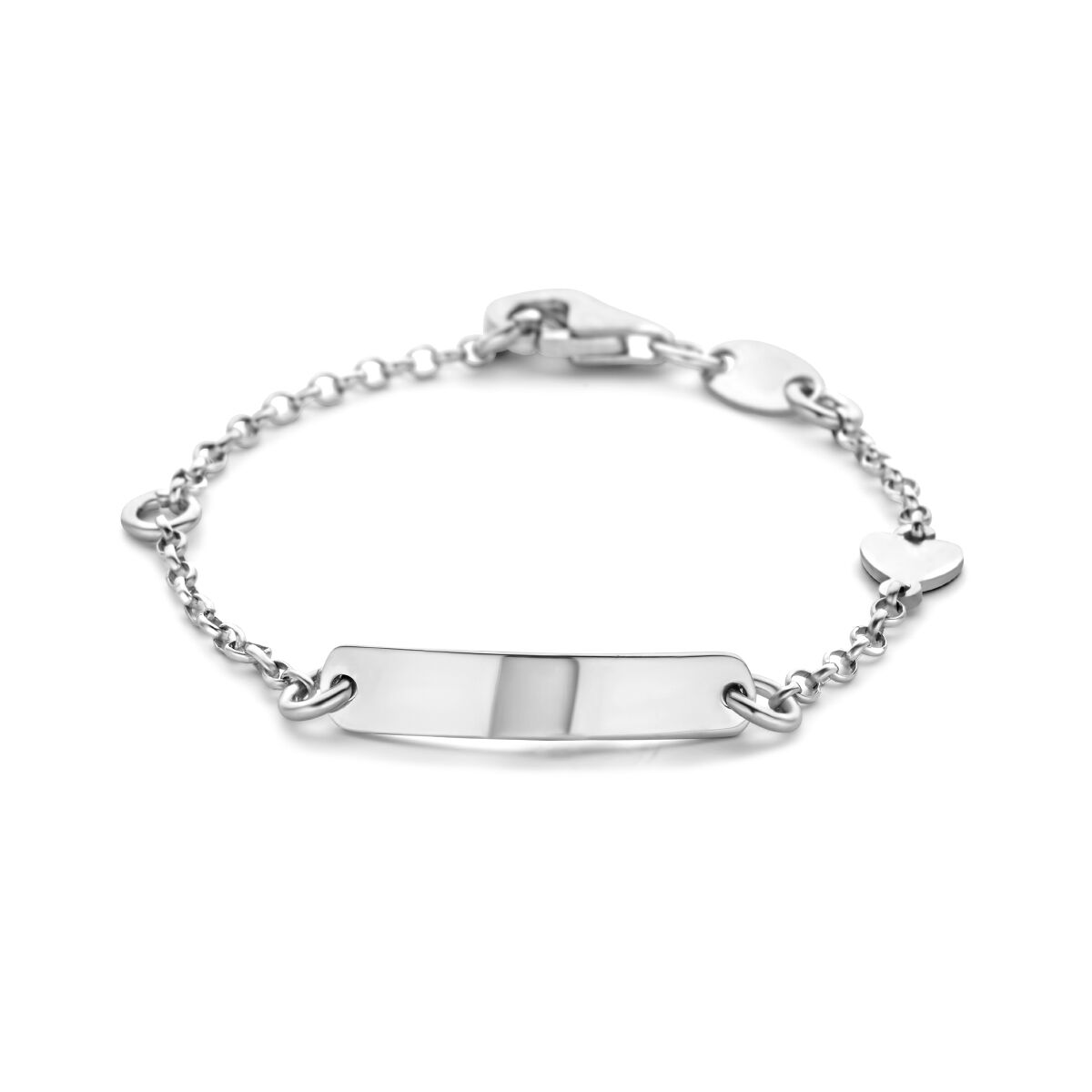 Babyarmband Silber Herzplättchen 4,0 mm rhodiniert