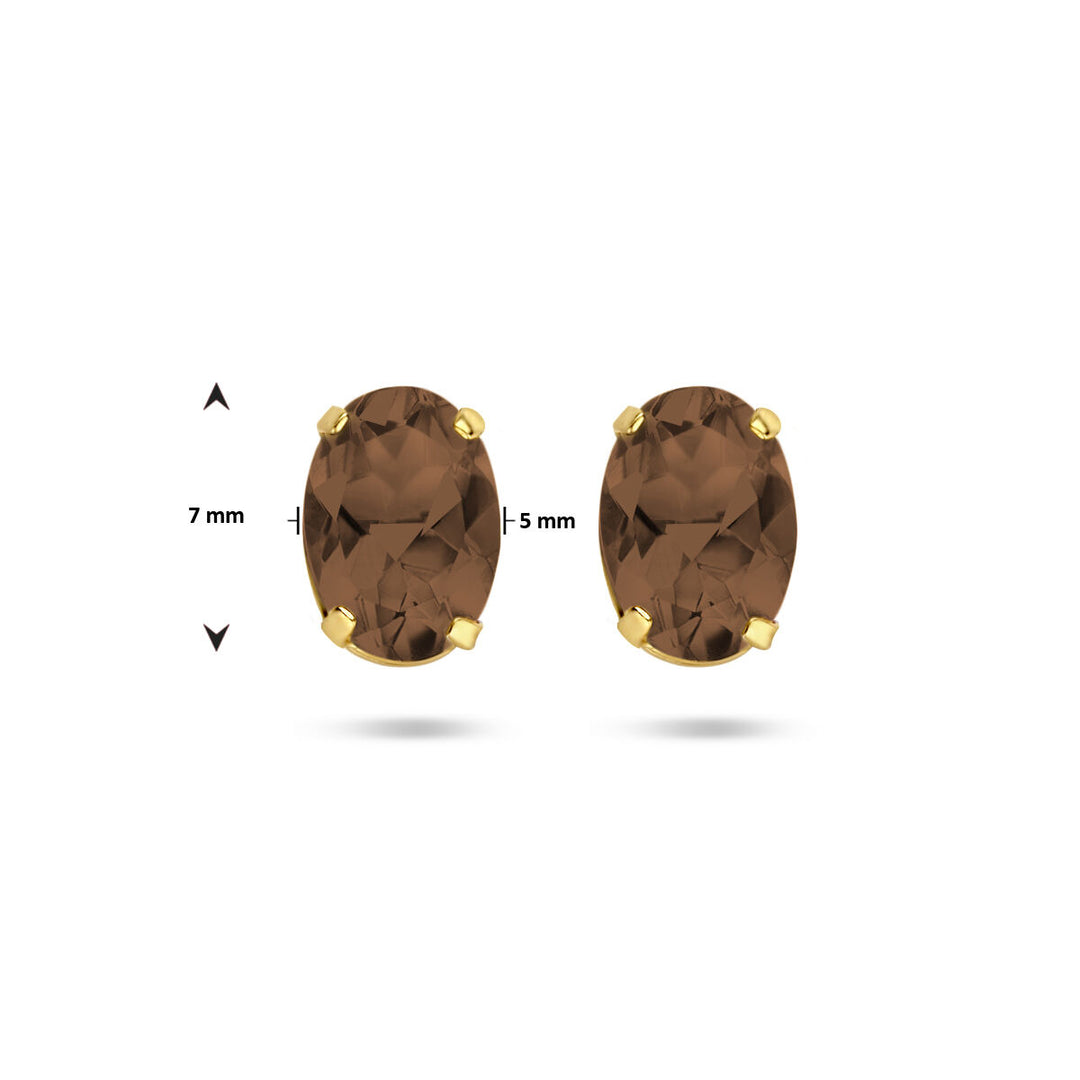 Ohrringe Rauchquarz 14K Gelbgold