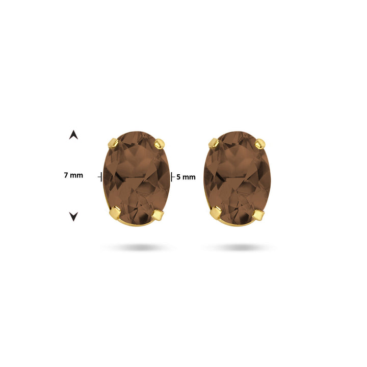 Ohrringe Rauchquarz 14K Gelbgold