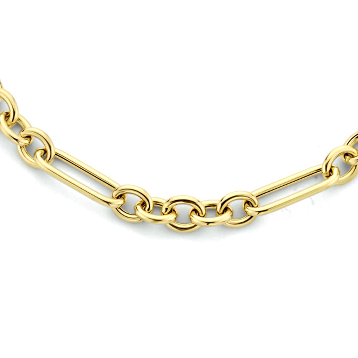 Halskette aus 14K Gold mit ovalen Gliedern in glänzender Ausführung