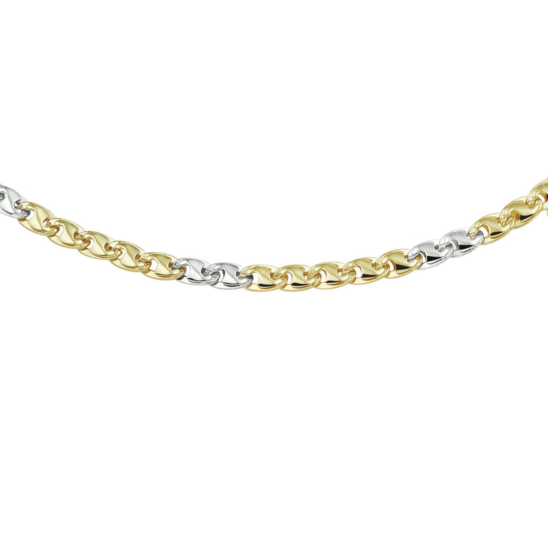 Halskette 4,3 mm 14K Bicolor-Gold gelb/weiß