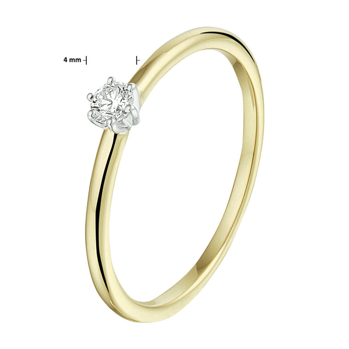Ring Diamant 0,10 ct h si 14K Bicolor-Gold gelb/weiß