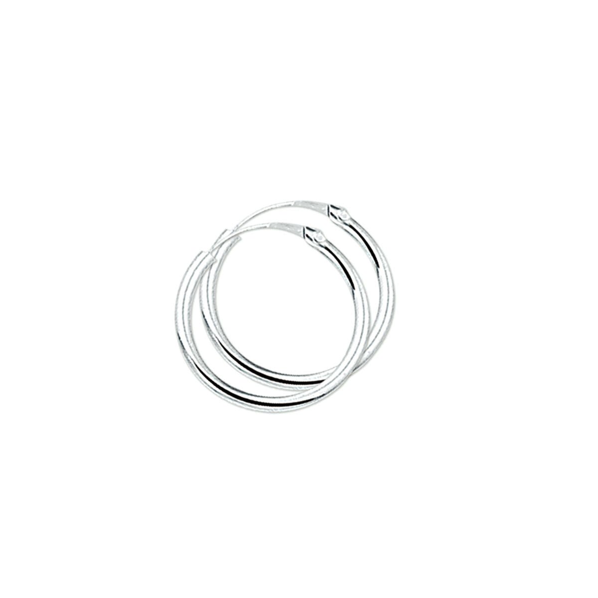 Runde, rhodinierte Ohrhänger aus Silber mit glatter Oberfläche