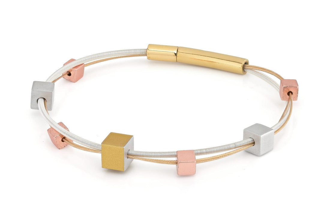 Armband verspielte Würfel dreifarbig A257T