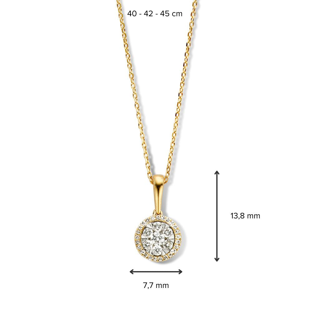 Gelbgold Collier mit Diamant-Anhänger in Invisible-Fassung 0.23 ct