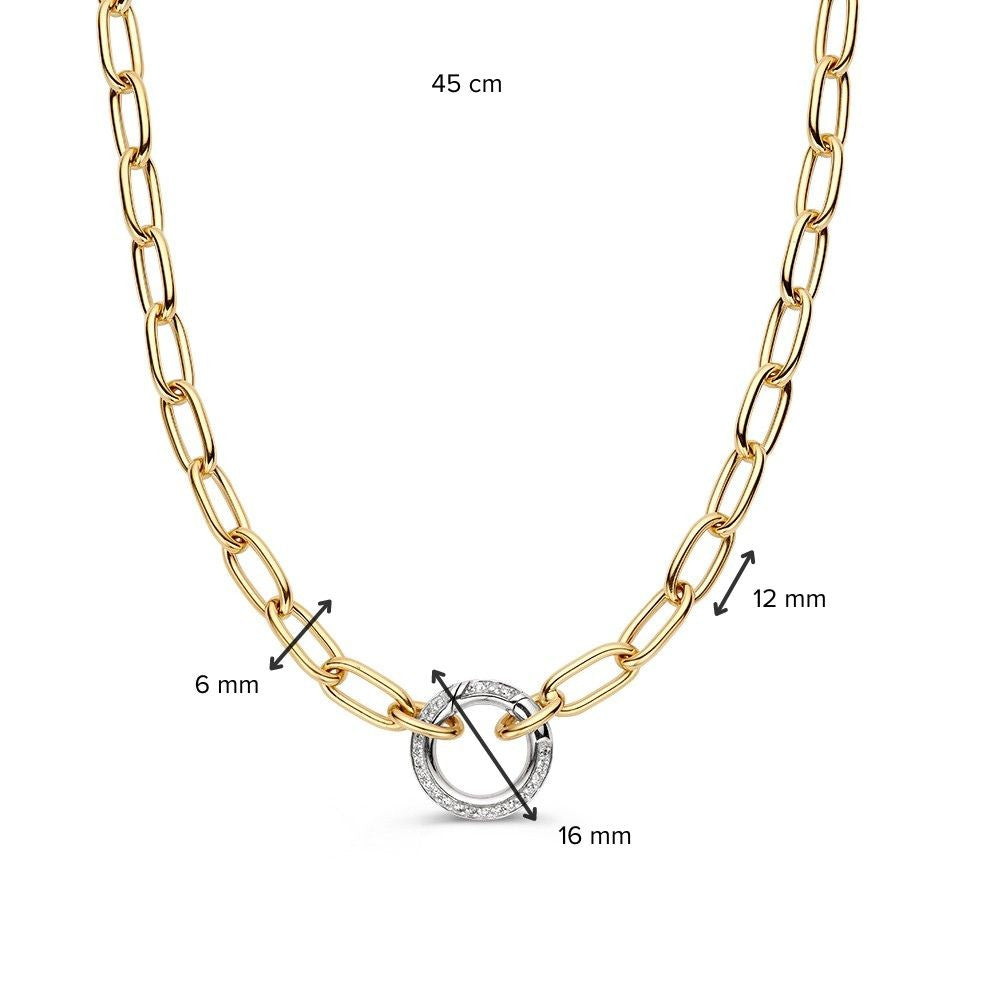 Gelbgold Schlangenkette mit Diamant-Federverschluss 0.42 crt H/SI-1