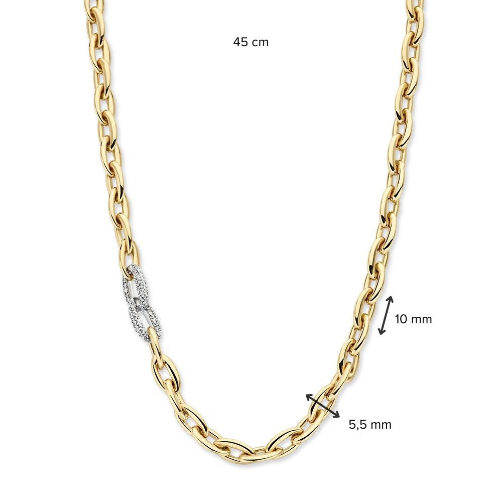 Gelbgold-Gliederkette mit 0,50 ct Diamanten – 14 Karat Eleganz für Damen