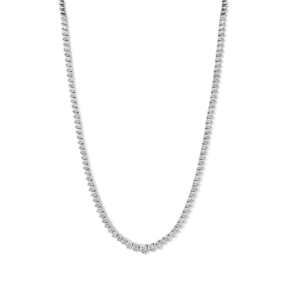 Collier aus Weißgold mit 5,00 Karat, bestehend aus runden, funkelnden Edelsteinen