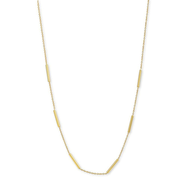 14-Karaat Geelgouden Collier met Ronde Buisjes voor Dames – 43 cm