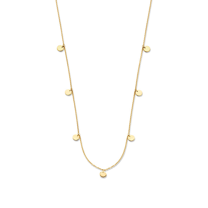 14K Geelgouden Collier met Coins – Subtiel en Tijdloos Sieraad voor Dames
