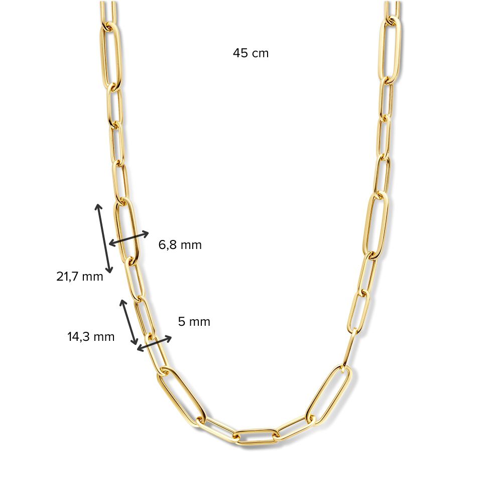14K Gelbgold Collier mit luxuriösem Karabinerverschluss – Elegantes Schmuckstück für Damen