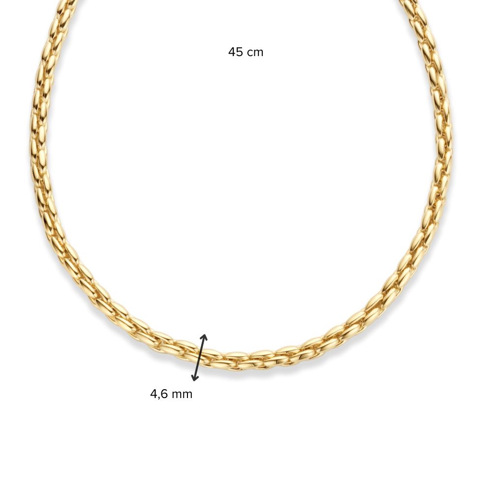 Gelbgoldcollier mit klassischer Gliederkette, 14 Karat, 45 cm, 28,7 g