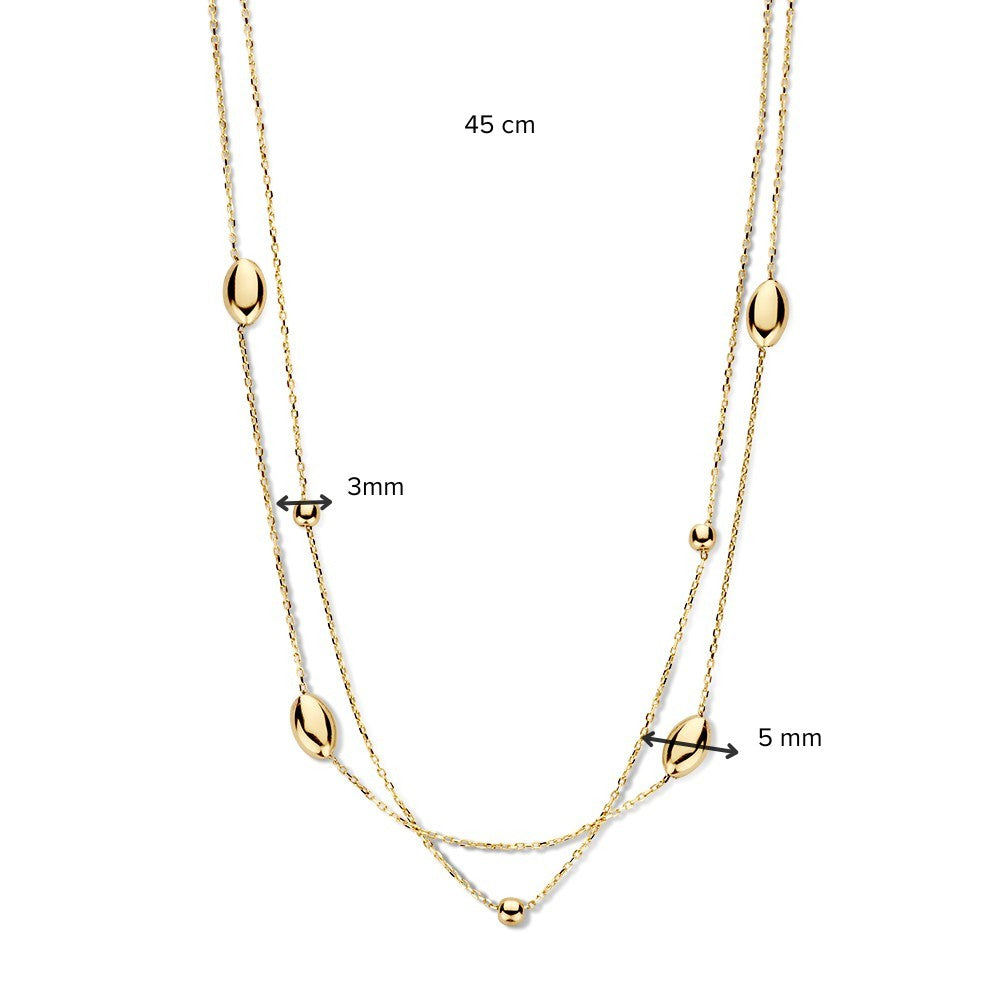 14K Gelbgold-Collier mit Goldelementen – Elegantes Schmuckstück für Damen