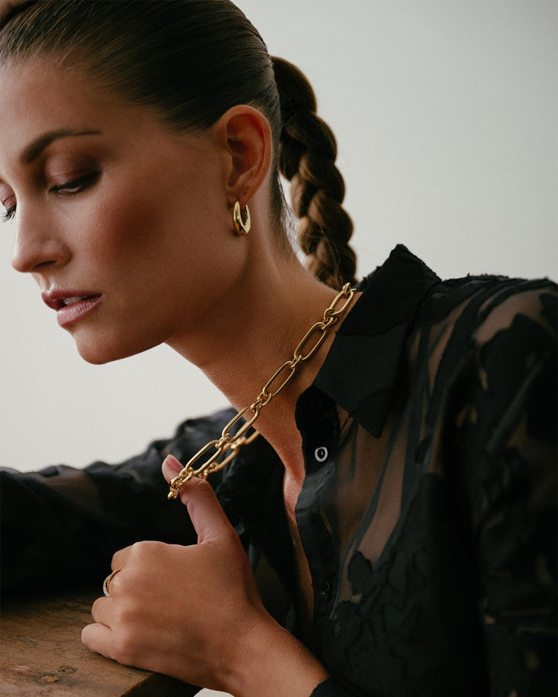 14K Gelbgold Collier mit groben Gliedern – Luxuriöser Damenschmuck