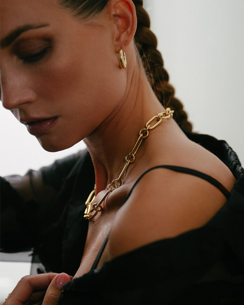 14K Gelbgold Collier mit groben Gliedern – Luxuriöser Damenschmuck