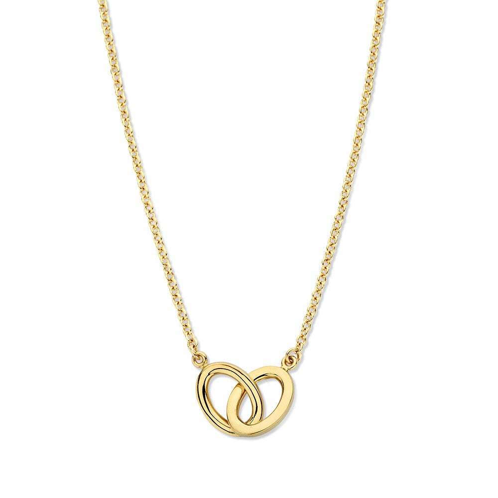 Geelgouden Collier met Verbonden Schakels – 14-Karaat Luxe voor Dames