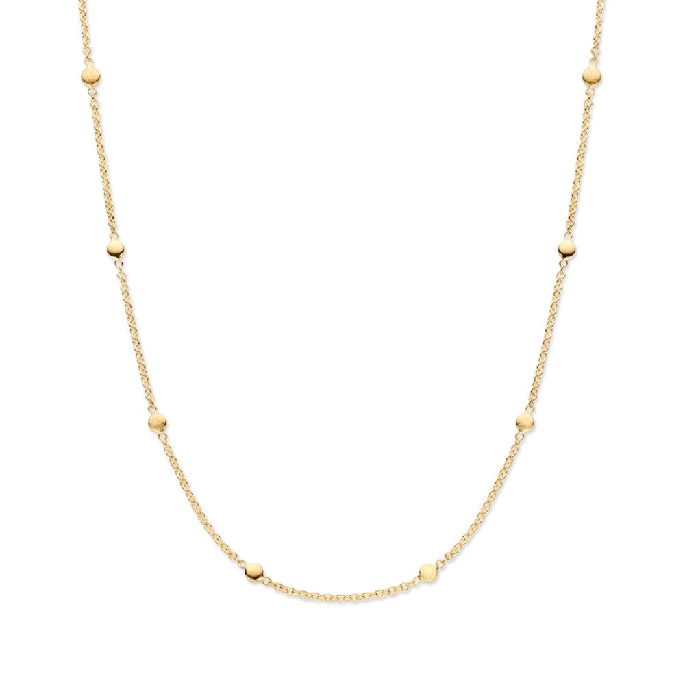 14K gelbgoldene Kette mit luxuriösen goldenen Elementen und runden Zwischenstücken