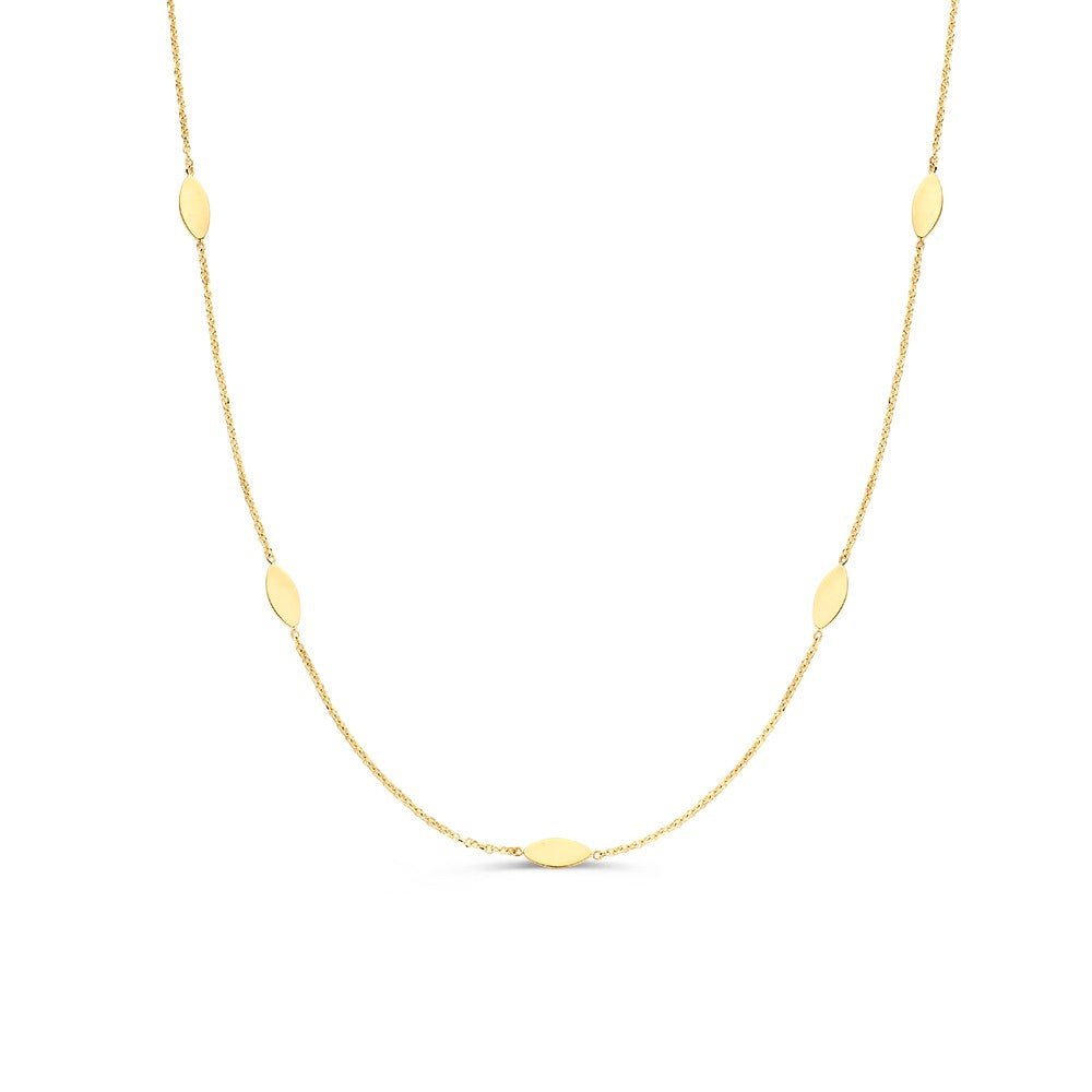 Gelbgoldenes Collier mit ovalen Elementen aus 14 Karat Gold