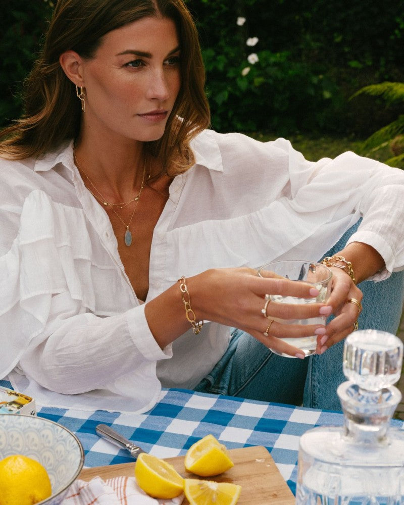 14K Gelbgold-Collier mit Goldelementen – Elegantes Schmuckstück für Damen
