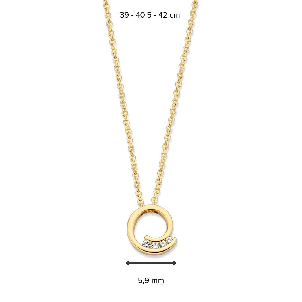 Gelbgoldkette mit Diamantanhänger - 14 Karat Luxusschmuck