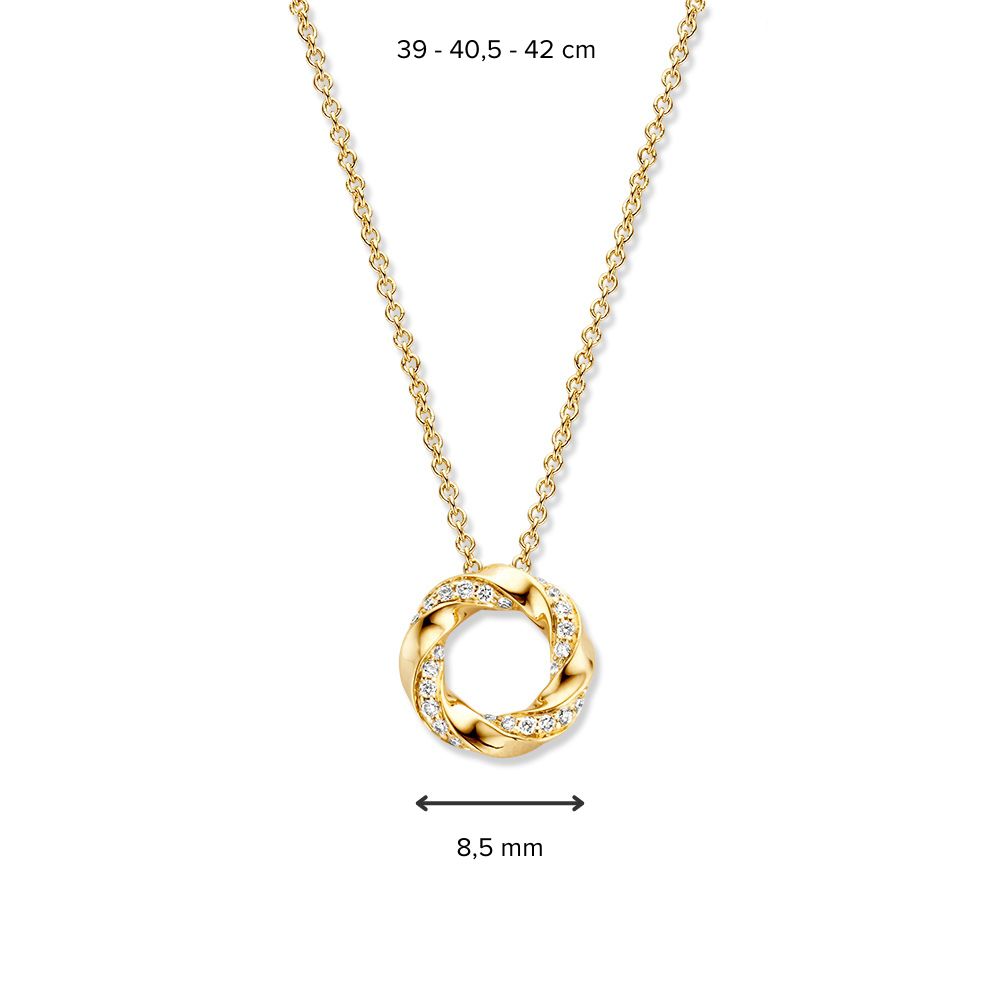 Gelbgold Collier mit feinem Diamant-Anhänger – 14 Karat Eleganz