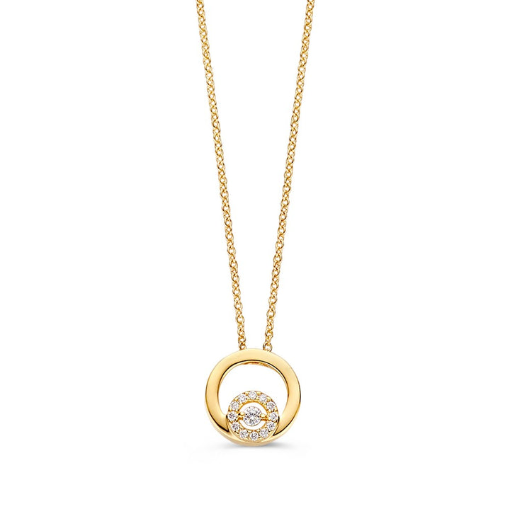 Geelgouden Collier met Diamanten - 14 Karaat Tijdloze Elegantie