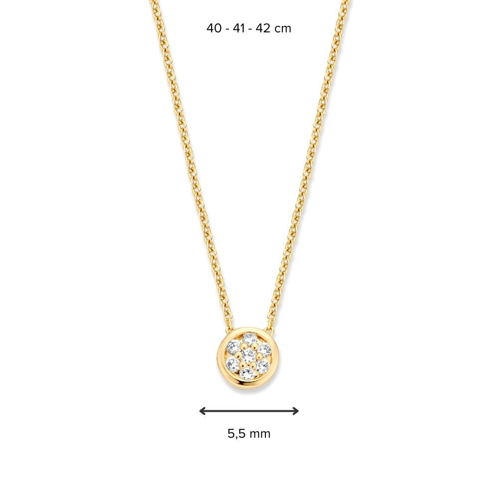 Gelbgold Collier mit Diamant im Pavé-Schliff - 14 Karat Luxus