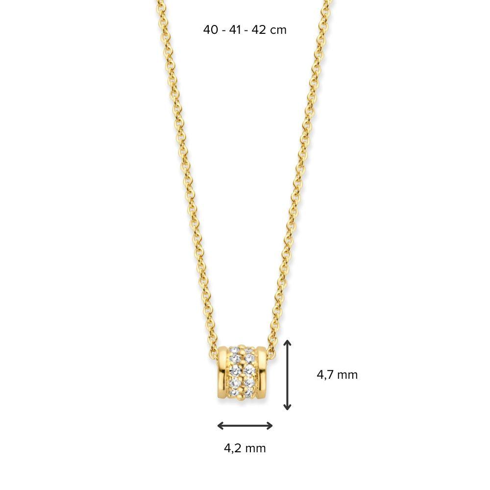 Gelbgold Collier mit Diamant - 14 Karat Brillant Luxus