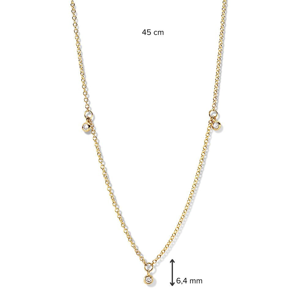 Gelbgoldcollier mit Diamant - 14 Karat Zeitlose Eleganz