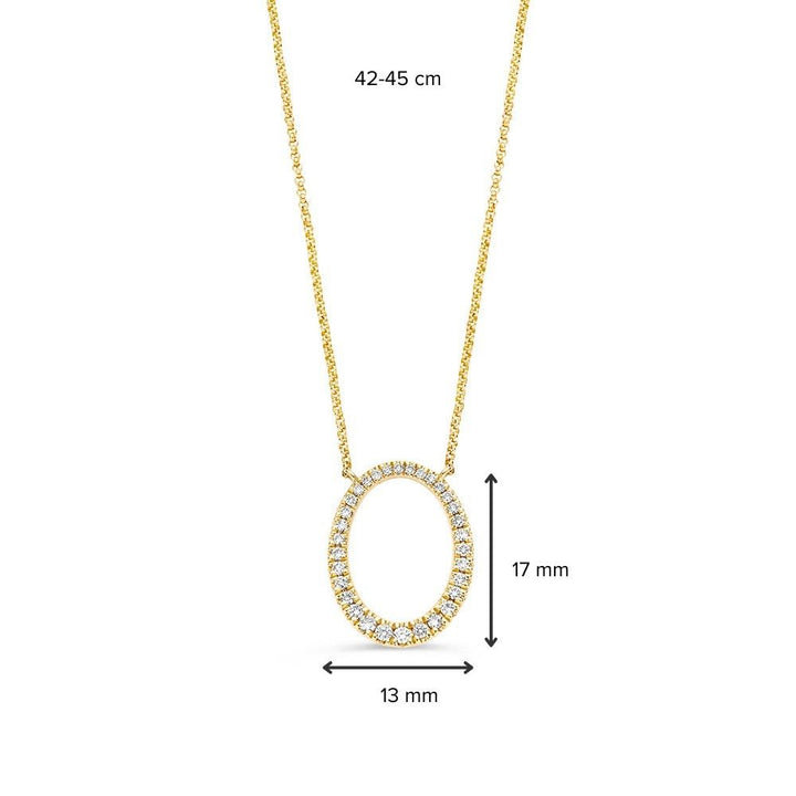 Collier geelgoud briljant 0,25 crt.
