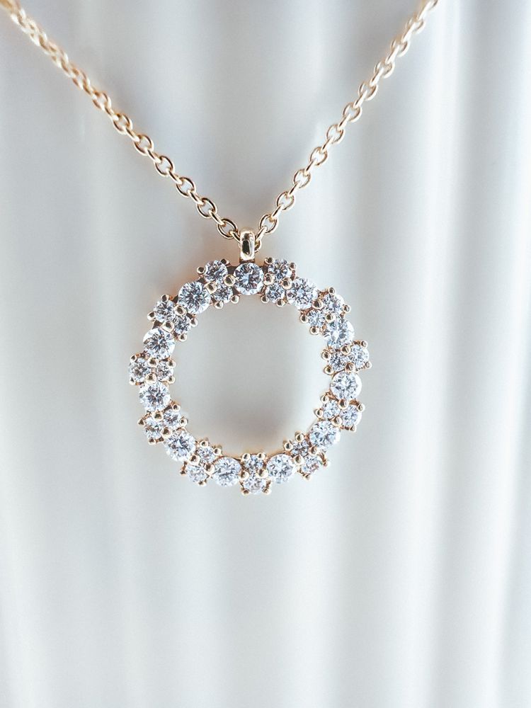 Gelbgold Collier mit Diamantanhänger – 14 Karat Gold & 0,28 ct Brillanten