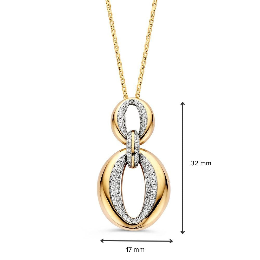 Luxuriöser Gelbgold-Anhänger mit Diamanten und eleganter Halskette – Zeitlose Schönheit