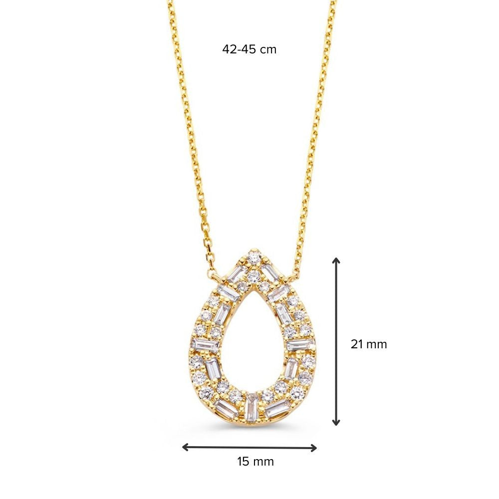 14K Gelbgold Collier mit 0,81 ct Diamanten – Luxuriöser Damenschmuck