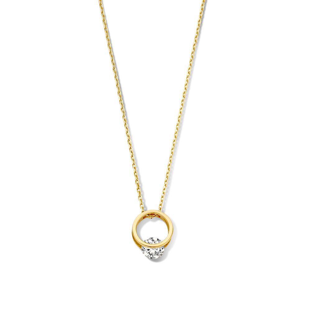 Kette aus 14 Karat Gelbgold mit verspieltem Anhänger und Zirkonia