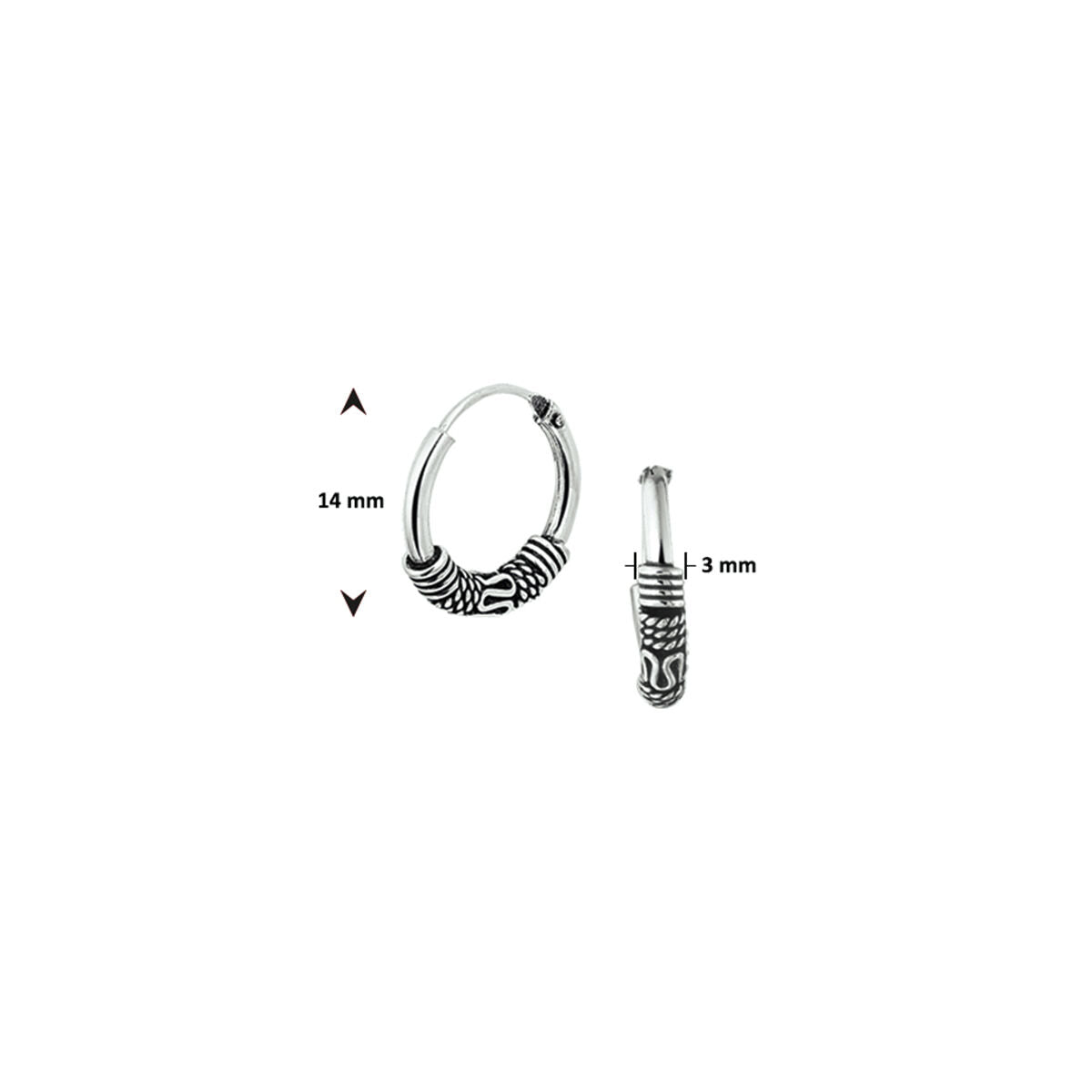 Ohrringe Oxi Bali 3,0 mm Silber oxidiert