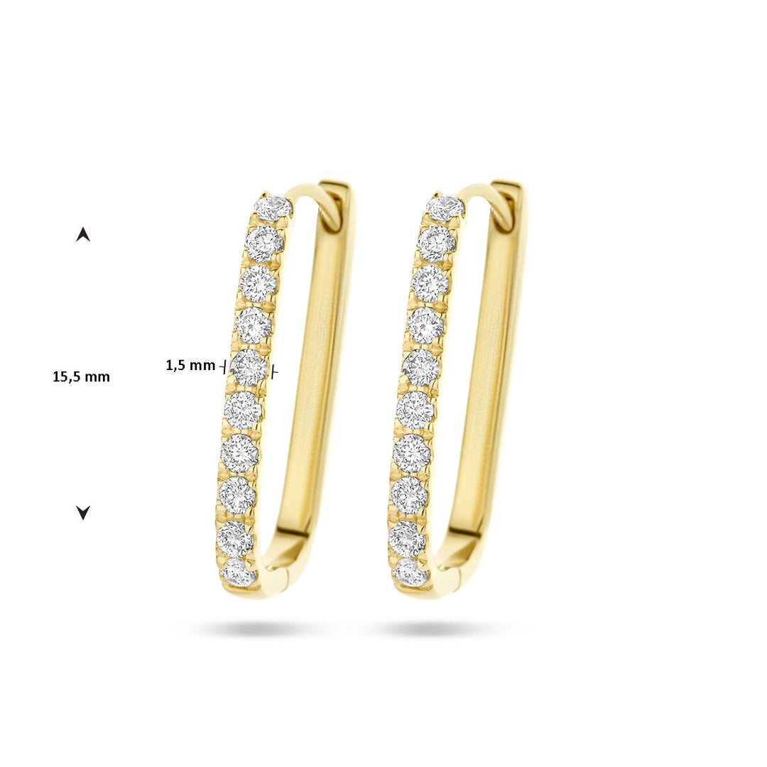 Ohrhänger Büroklammer Diamant 0,22 ct (2x 0,11 ct) H SI 14 K Gelbgold